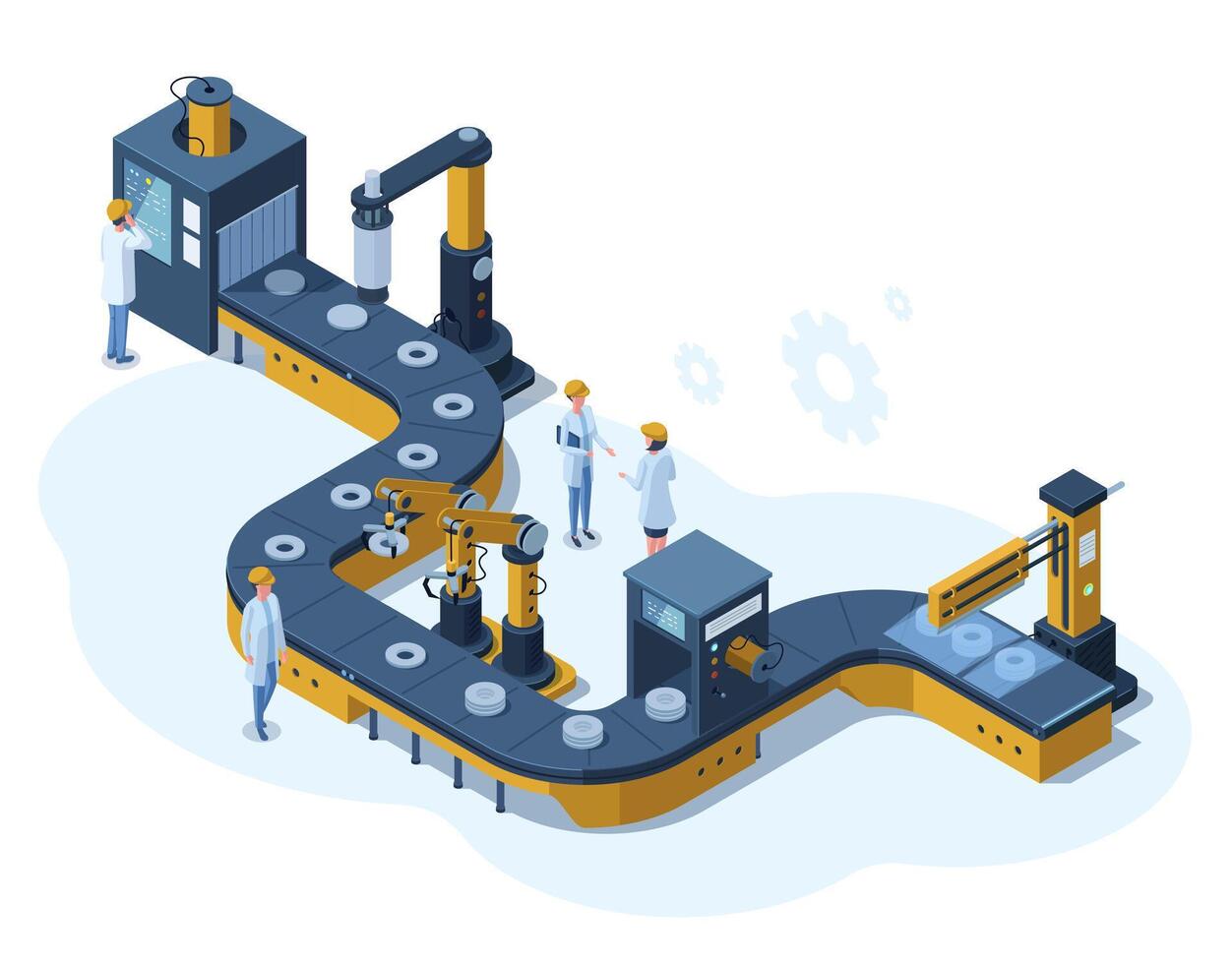 Smart factory isometric illustration
